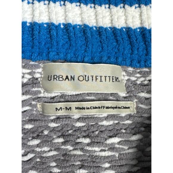 Urban Outfitters Scout Shrunken Snowflake Blue and Gray Zip Front Sweater Size M - Picture 5 of 10